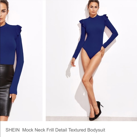 🍁MOCK NECK FULL FRILL BODYSUIT TEXTURED TOP 🍂🍁 - Picture 5 of 8